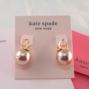 Kate Spade Signed Pearl Drop Earrings Rose Gold (Brand New with Dust Bag)